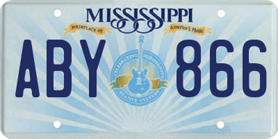 MS license plate ABY866