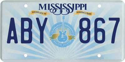 MS license plate ABY867