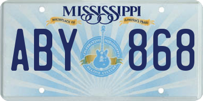 MS license plate ABY868