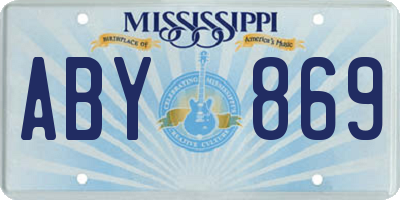 MS license plate ABY869