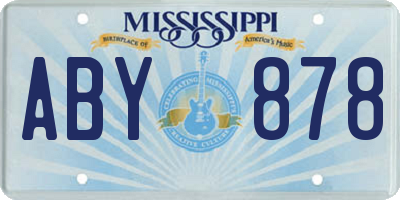 MS license plate ABY878