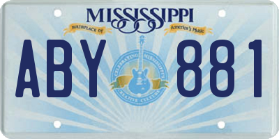 MS license plate ABY881