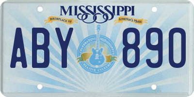 MS license plate ABY890