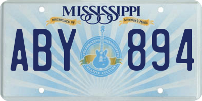 MS license plate ABY894
