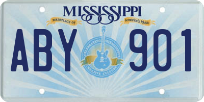 MS license plate ABY901
