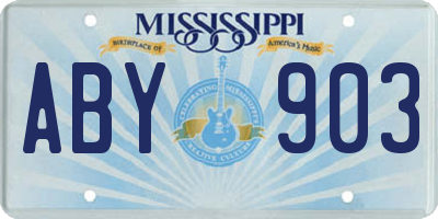 MS license plate ABY903