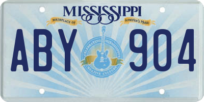 MS license plate ABY904