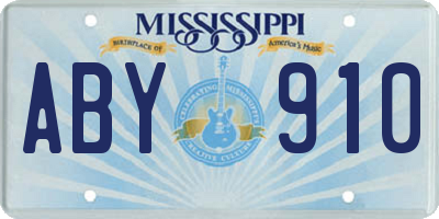 MS license plate ABY910