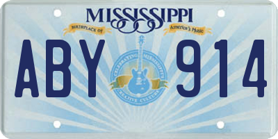 MS license plate ABY914