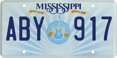 MS license plate ABY917