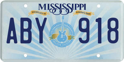 MS license plate ABY918