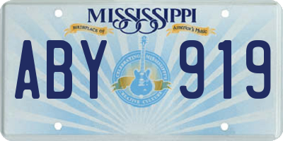 MS license plate ABY919