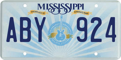 MS license plate ABY924