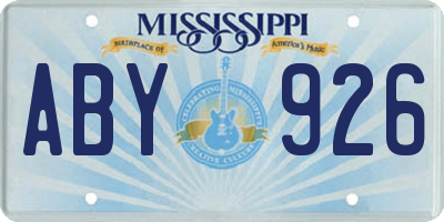 MS license plate ABY926