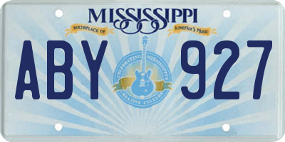MS license plate ABY927