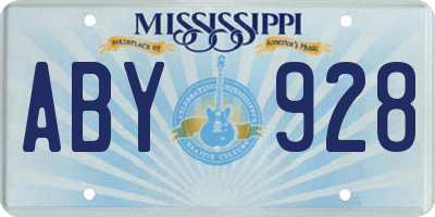 MS license plate ABY928