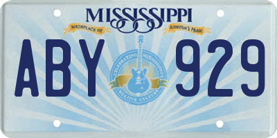 MS license plate ABY929