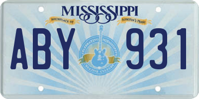 MS license plate ABY931
