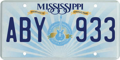 MS license plate ABY933