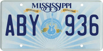 MS license plate ABY936