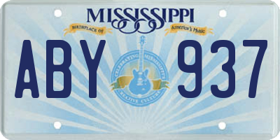 MS license plate ABY937