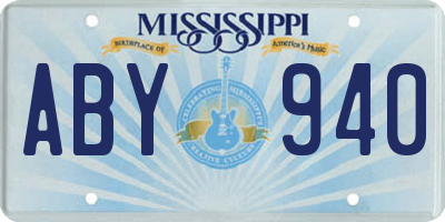 MS license plate ABY940