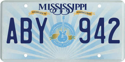 MS license plate ABY942
