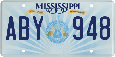 MS license plate ABY948