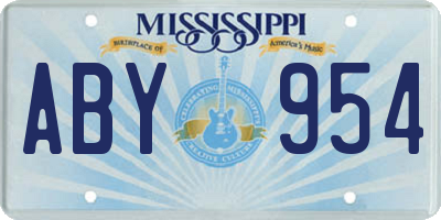 MS license plate ABY954