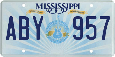 MS license plate ABY957