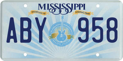 MS license plate ABY958