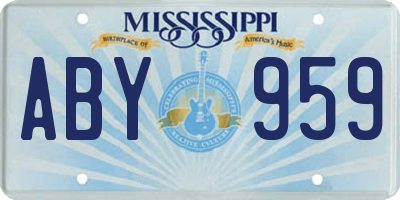 MS license plate ABY959