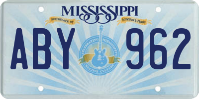 MS license plate ABY962
