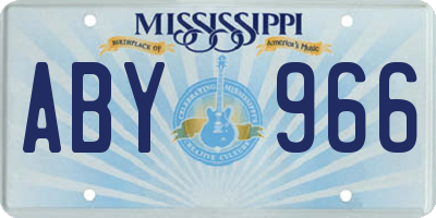 MS license plate ABY966