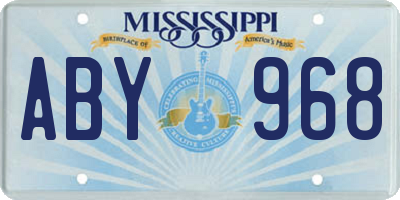 MS license plate ABY968