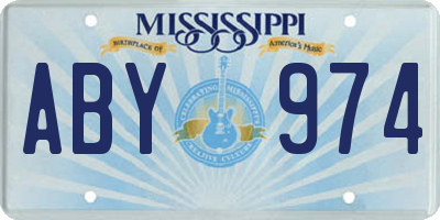 MS license plate ABY974