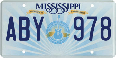 MS license plate ABY978