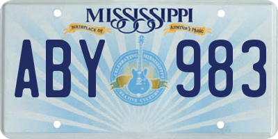 MS license plate ABY983