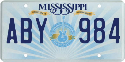 MS license plate ABY984