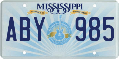 MS license plate ABY985