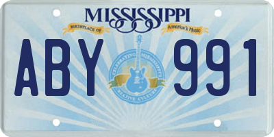 MS license plate ABY991
