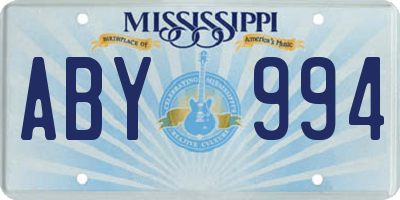 MS license plate ABY994