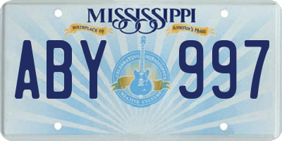 MS license plate ABY997