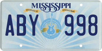 MS license plate ABY998
