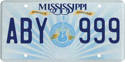 MS license plate ABY999