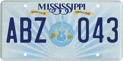 MS license plate ABZ043
