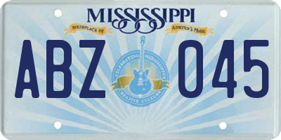 MS license plate ABZ045