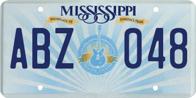MS license plate ABZ048
