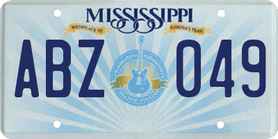 MS license plate ABZ049
