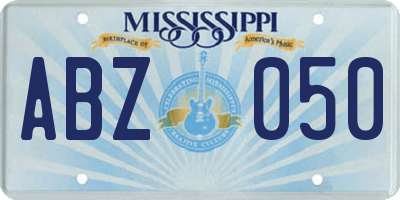 MS license plate ABZ050